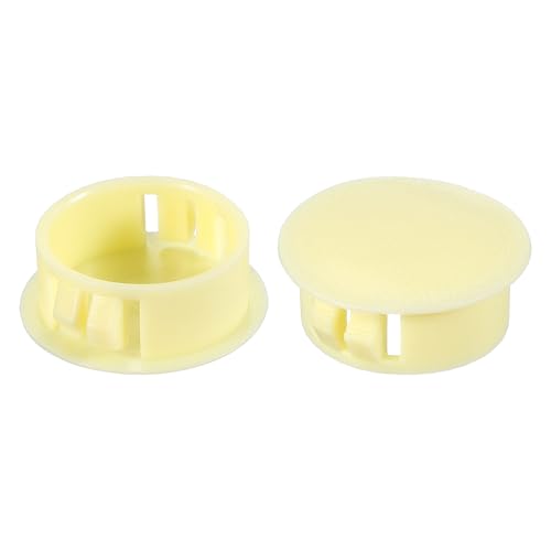 Image of PATIKIL 20Pcs 1 inch Hole Plugs, 1 inch /25mm Plastic Hole Plugs, 20Pcs Flush Type Round Hole Plugs Cover Snap in Locking Hole Tube for Table Kitchen Cabinet Furniture, Pale Yellow