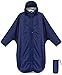 ANYOO Wasserdichter Regenponcho Regenmantel mit Kapuze und Ärmeln, Leichte und Winddichte Regenbekleidung für Damen und Herren, Dunkelblau, Einheitsgröße