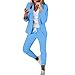 Pantsuit for Women Dressy Casual 2 Piece Suit Sets for Women Outfits Trendy 2025 Open Front Blazer and Pant Set Business Casual Office Work Suits Blue-2 Large Fashion Clothing Set