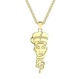 Genérico collar hombre.Collar Nefertiti Bañado en Oro, Collar Egipcio Delicado, Colgante Africano Minimalista, Colgante Unisex