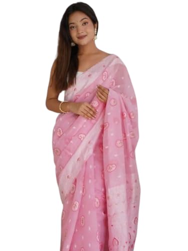 Image of Flosive Women's Woven Cotton Silk Saree With Unstitched Blouse Piece