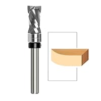 Bündigfräser Spiralfräser 8mm Schaft - Up&Down Kompression Spiralnutfräser, 12mm Schnittdurchmesser, 25.4mm Schnittlänge, mit Doppeltem Kugellager, Spiralgenutet OberfräSe Fräser für Holzfräser