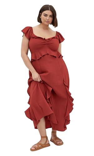 City Chic Women's Plus Size Dress - Fee Frill Maxi