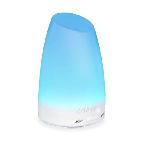 Criacr 150ml Essential Oil Diffusers, Aromatherapy Diffusers with 7 Colorful LED Lights, Adjustable...