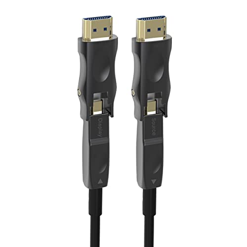 Pacroban Long8K Fiber Optic Hdmi Cable Detachable Connectors - 8K 60Hz, Hdr, Hdcp 2.2, Active High Speed 18Gbps, Video Resolution- @60Hz 4:4:4 Slim Light(50Ft) #TOP16