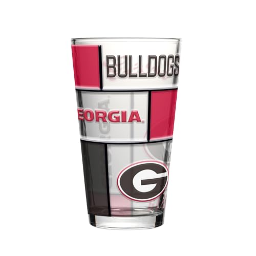 Image of Logo Brands NCAA oz Stained Glass Pint Glass - 3D Embossed Logo & Bold Team Colors - Durable Sports Fan Beer Glass for Home, Bar & Tailgates