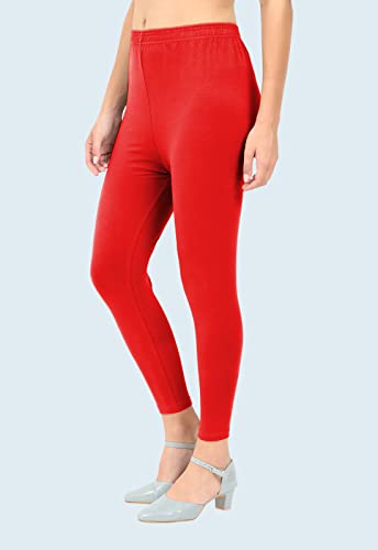 Image of POPOLO Women's Super Soft Ankle Length Cotton Lycra Solid Stretchable Legging