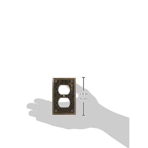 Amerelle 65Dab Filigree Wallplate, 1 Duplex, Antique Brass #TOP7