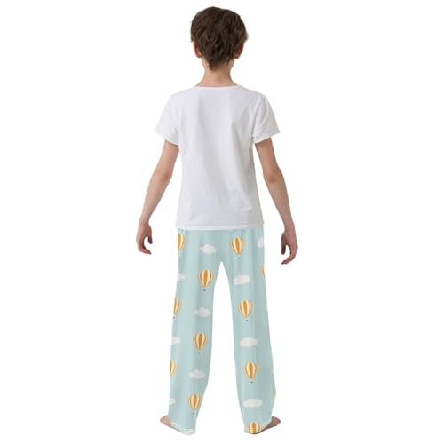 Beautiful Hot Air Balloon Boys Long Pants Soft Trousers Elastic Waist Kids Lounge Bottoms with Pockets S-XL3