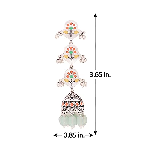 Image of Voylla Bagh E Fiza Dreamy Layered Drop Earrings