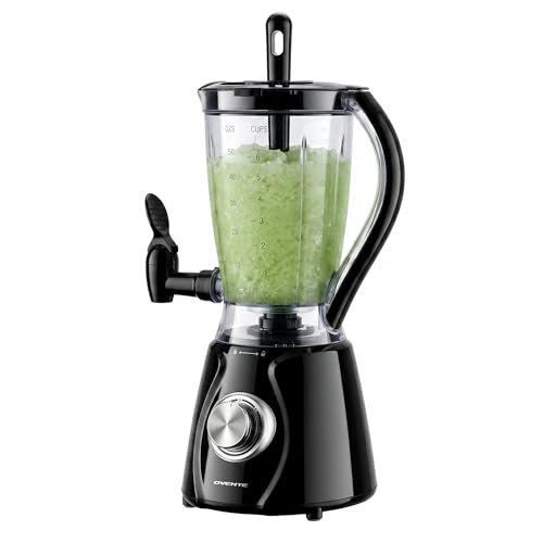 OVENTE Margarita Machine and Frozen Drink Maker with 350W Power, Easy Spout Dispenser, Stainless Steel Blade, 48-Ounce Electric Blender for Smoothies, Margaritas, Daiquiris and Slushies, Black BPM12B