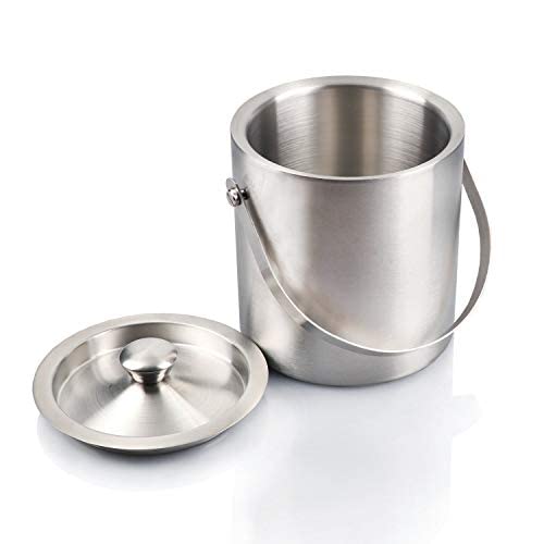 finality Stainless Steel Double Walled Insulated Ice Bucket with Lid with Tong and V Peg Measure, 1.5 Liter - Image 2 thumbnail