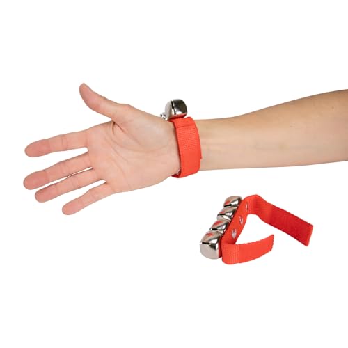 GICO Schellenarmband - 1 Paar - Handgelenk Glockenband mit 4 Glocken Musikinstrument für Kinder L:220 mm - 3851