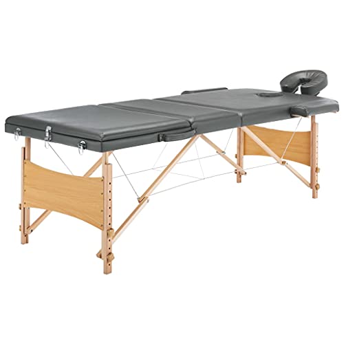 Table de massage pliable vidaXL anthracite avec appuie-tête réglable