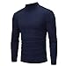 Short Sleeve Mens Shirts Casual Stylish Big and Tall Stretch Long Sleeve Warm Turtleneck Sweater Fashion Work Pullover Sweater Bowling Shirts for Men Navy XL