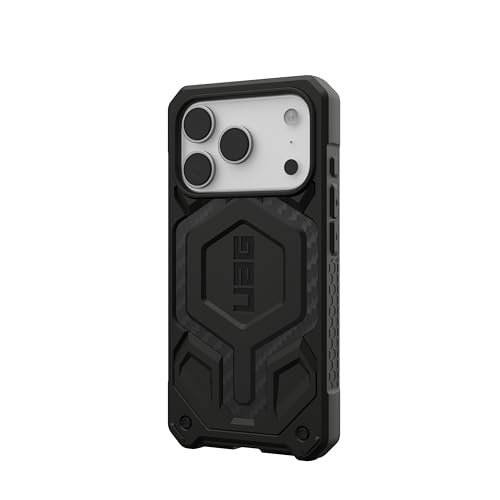 Image of Urban Armor Gear UAG Monarch Pro Magnetic Compatible with Exclusive Cap, Rugged Heavy Duty Shockproof Anti-Slip Military Grade Protective Case /Cover Designed for iPhone 17 Pro (2025) - Carbon Fiber