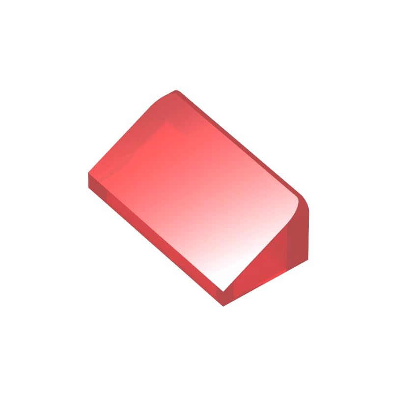 Gobricks GDS-661 - Inclinazione 30°, 1 x 2 x 2/3, 50 pezzi, compatibile con Lego 85984 73784 19745, parti fai da te e componenti MOC per grandi marche di mattoni, colore: Trans Red 41