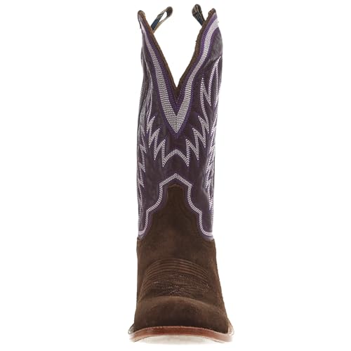 Hyer Mens Culver Chestnut Roughout 13 In Eggplant Vintage Goat Top Cowboy Boot4