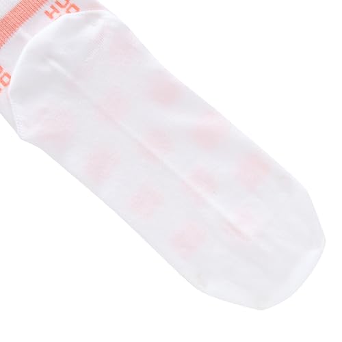 Image of HUGO, 2-Pack Stacked Logo Combed Cotton Socks, white ivory, 6-9