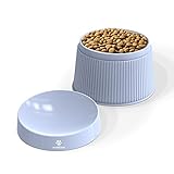 【Sin estrés y cómodo】cuenco de comida para gatos inclinado 17°que mantiene la comida apilada o cayendo al centro, ayudando a evitar que la comida sea empujada fuera del cuenco. Al mismo tiempo, reduce la presión sobre los bigotes del gato comiendo cómodamente.