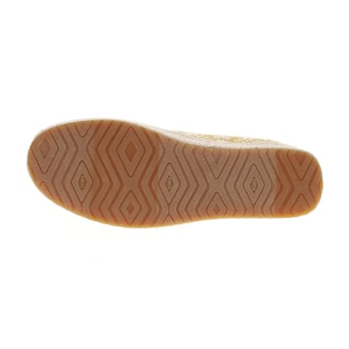 Image of TOMS Women's Valencia Platform Espadrille, Textile Upper, Ortholite Insole, Golden Honey Edenham Shadow Print, 7.5