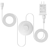 Feekoon 12V 1.5A Class 2 LED Christmas Replacement Yard Inflatable Adapter, 9.8ft Power Cord Extension Supply with On/Off Foot Switch for Christmas Tree Light, Yard Inflatable Adapter(White)