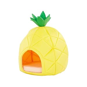 Pineapple Pet Bed House for Cat, Kittens, Dogs, and Pupppies, Medium, Yellow