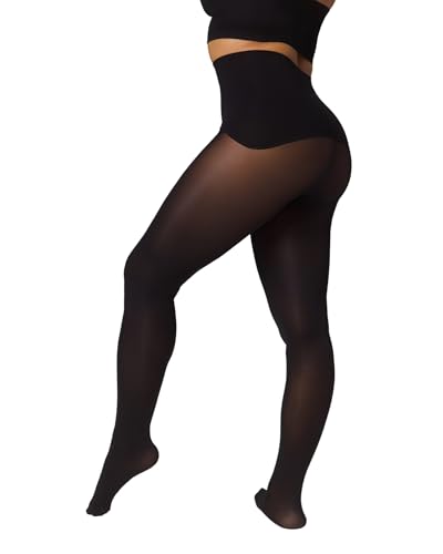 Getnoosh PLAY Free-Hugging Seamless Tights For Women | Comes With Semi-Opaque Womens Tights | Tear-Proof & Cozy Fit For Ultimate Comfort | Noir - L/XL