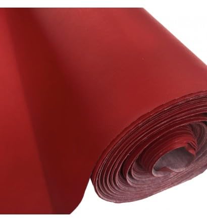 EU Fabrics Leatherlook PVC Fabric | Waterproof Leather Upholstery Polyester Fabric | Soft Leatherette Stretch Material for Sewing | Outdoor Fabric by The Metre (Red, 1 Metre x 140cm)