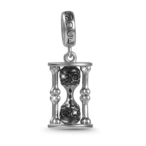 Image of GNOCE Skull Charm Bead Silver Pendant Dangle Charms fit Bracelet /Necklace Jewelry Gift for Women Men