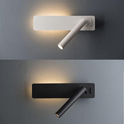 Lampe de lecture murale en finition soignée avec spot LED orientable de 3W