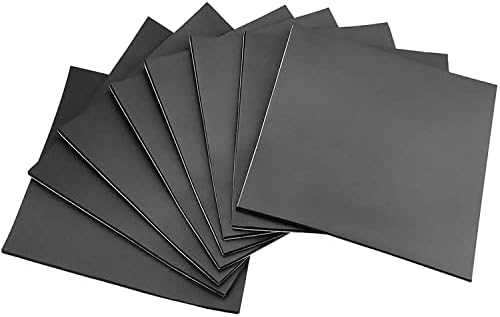 5Pcs Foam Sheets Self Adhesive 300mm Longx200mm Widex3mm Thick Closed Cell Foam Neoprene Rubber Sheets Insulation Anti Vibration Non-Slip Foam Rubber Pads Furniture Floor Protector Pads Black