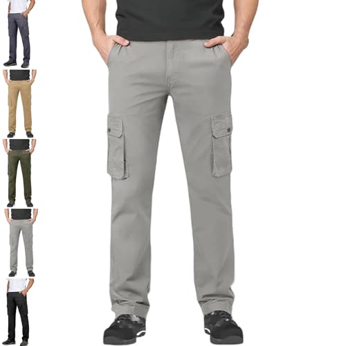 Jollywish Pant, FlexRover - Ultra Comfort Flex Fit Cargo Pants, Plus Size Cargo Work Pants for Men