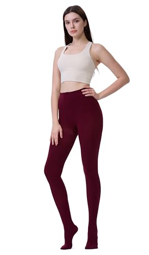 Image of DUCMODA Women's 70D Semi-Opaque Tights High Waist Solid Soft Stretch Pantyhose