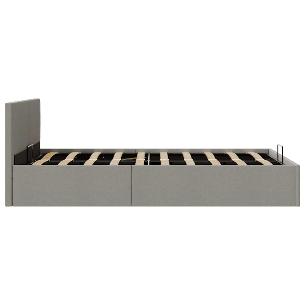 vidaXL Stauraumbett Hydraulisch Polsterbett Doppelbett Bett Schlafzimmerbett Stoffbett Bettrahmen Bettgestell mit Stauraum Hellgrau 120x200cm
