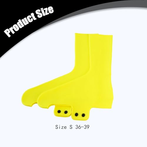 Cubrecalzados impermeables y antideslizantes de silicona para ciclismo, 2 piezas, amarillos, talla S miniatura 3