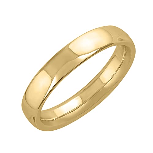 FINEROCK 14K Gold 4mm Plain Wedding Band