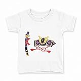 [igsticker] プリント Tシャツ キッズ 子供 150 サイズ size おしゃれ クルーネック 白 ホワイト t-shirt 015269 こどもの日 鯉のぼり 兜 熊