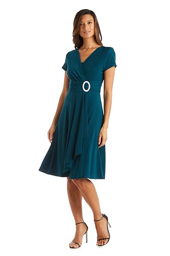 R&M Richards Womens Embellished Knee-Length Cocktail Dress
