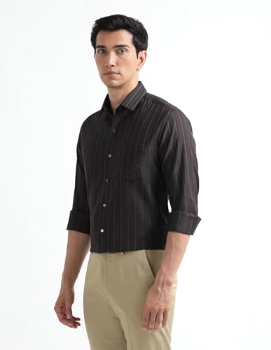 Image of Arrow Checked Slim Fit Mens Formal Shirt - Cotton, Breathable & Comfortable, Full Sleeves Shirts for Men