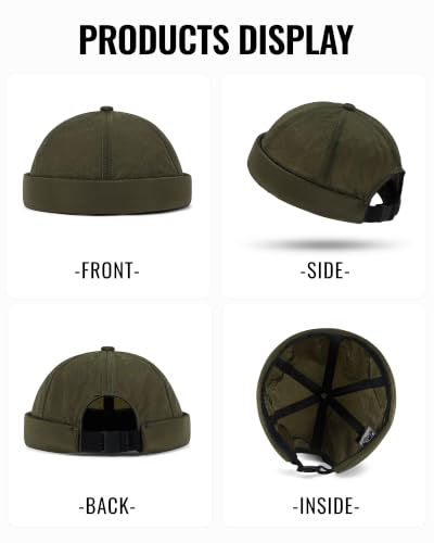 Image of CLAPE Lightweight Breathable Brimless Cap Street Casual Versatile Summer Quick Dry Docker Cap No Brim Sailor Cap Leon Cap