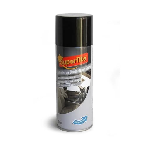KROWN - Pegamento de Contacto Transparente en Spray, Adhesivo de Contacto Cola en Spray Bote de 400 ml Adhesivo de contacto multiuso de rapida y sencilla aplicacion sobre todo tipo de superficies.