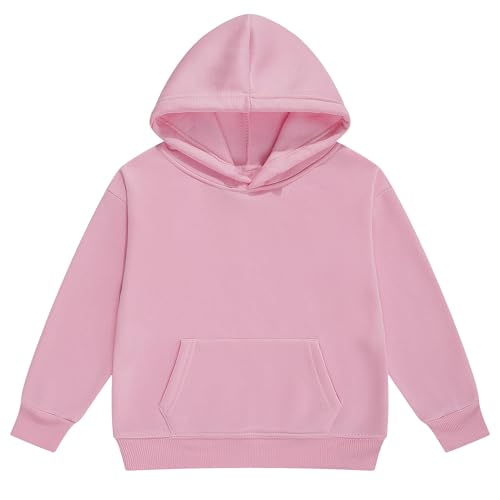 Image of Kids Athletic Pullover Hoodie Sweatshirt with Pocket Tops,2-12Years | Boys and Girls Fleece Hooded Christmas Halloween Teen Girls Athletic Hoodie Solid Color Lightweight Classic Kids Clothes