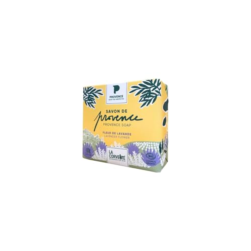 La Corvette - Jabón BIO Provence Flor de Lavanda - 99% ingredientes de origen natural - Manos y Cuerpo - 100g - COSMOS ORGANIC