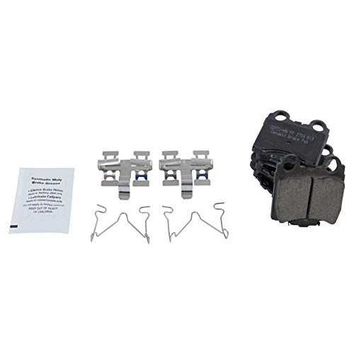 Image of TRQ Rear Brake Pad and Rotor Set Ceramic Parking Brake Shoes Compatible with 1998-2005 Lexus GS300 1998-2000 GS400 2001-2005 GS430 IS300 2002-2010 SC430