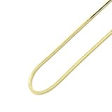  Damen Halskette 14 ct gold 585/1000 1mm Italienisch Schlange Kette (verfügbar Länge 40 CM, 45 CM, 50 CM, 55 CM, 60 CM) - 60 CM