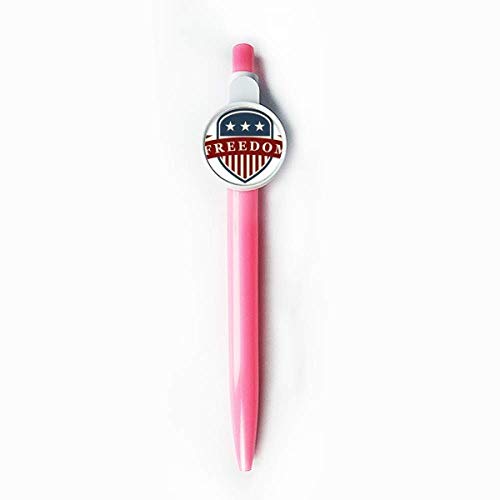 Stylo à bille rétractable bleu anti-taches motif bouclier américain