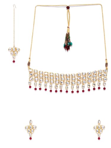 Joyas Kundan DMZ-1676 antialérgicas de latón chapado en oro