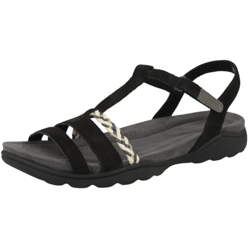 Image of Clarks womens April Cove, Black Nubuck, 4.5 UK