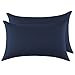 Coppia di Federe Cotone 50x80 cm 2 PCS Blu Scuro, Cuscino Letto in 100% Puro Cotone, Chiusura a Busta, Tinta Unita